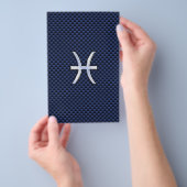 Pisces Zodiac Sign on Blue Carbon Fiber Print Flyer (Hand)