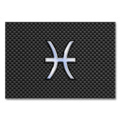 Pisces Zodiac Sign on Carbon Fiber Print Kaart (Voorkant)