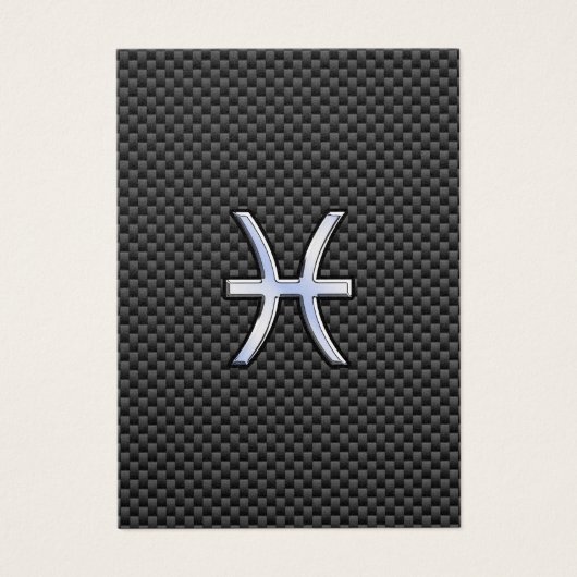 Pisces Zodiac Sign on Carbon Fibre Print (Devant)