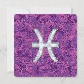 Pisces Zodiac Sign on Fuchsia Digital Camo (Voorkant)