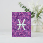 Pisces Zodiac Sign on Fuchsia Digital Camo Briefkaart (Staand voorkant)