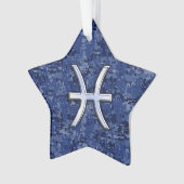 Pisces Zodiac Sign on Navy Blue Digital Camouflage (devant)