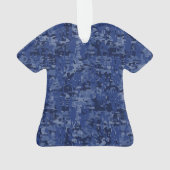 Pisces Zodiac Sign on Navy Blue Digital Camouflage Ornament (achterkant)