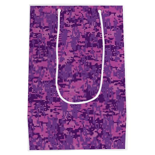 Pisces Zodiac Sign on Pink Digital Camo Medium Cadeauzakje (Achterkant)