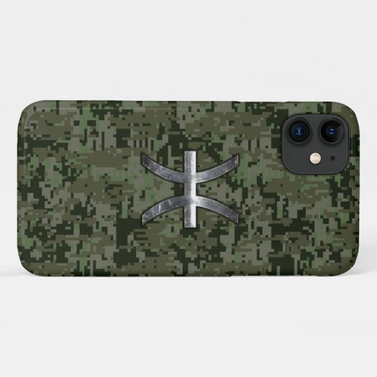 Pisces Zodiac Sign on Woodland Camouflage Case-Mate iPhone Case (Achterkant (horizontaal))