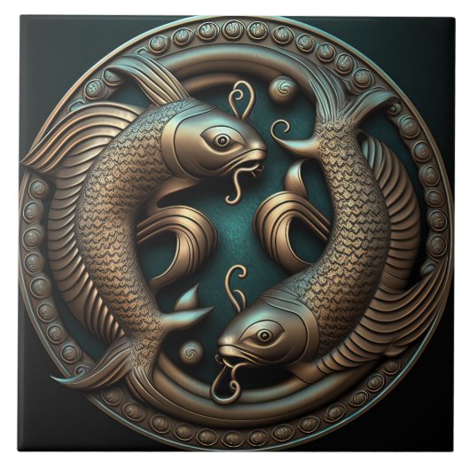 Pisces Zodiac Sign Pisces Horoscope Ceramic Tile Tegeltje (Voorkant)