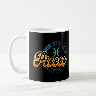 Pisces Zodiac Sign Retro Graphic Astrology Koffiemok