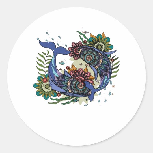 Pisces Zodiac Sign Ronde Sticker (Voorkant)