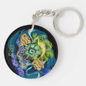 Pisces Zodiac Sign Sleutelhanger (Achterkant)