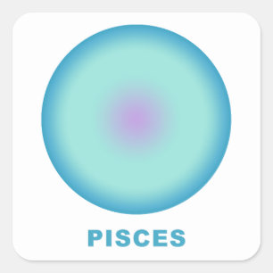 Pisces Zodiac Sign Stylish Gradient Vierkante Sticker