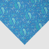 Pisces zodiac sign zee blauw modern tissuepapier (Detail)