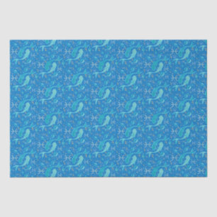 Pisces zodiac sign zee blauw modern tissuepapier