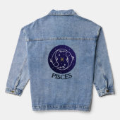 Pisces Zodiac Signet Design Denim Veste (Verso)