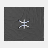 Pisces Zodiac Silver Symbol Carbon Style Fleece Deken (Voorkant (Horizontaal))