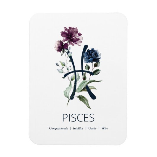 Pisces Zodiac Star Sign Magneet (Verticaal)
