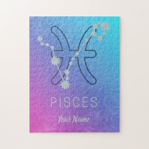 Pisces Zodiac Star Sign Waterverf Horoscope Legpuzzel