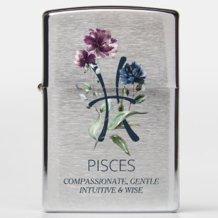 Pisces Zodiac Star Sign Zippo Lighter