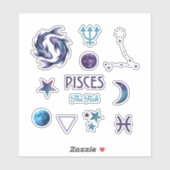 Pisces Zodiac Sticker Collection (Vel)
