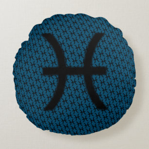 Pisces Zodiac Symbol Standard van Kenneth Yoncich Rond Kussen