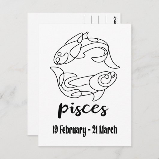 Pisces, Zodiac-teken Briefkaart (Voorkant / Achterkant)