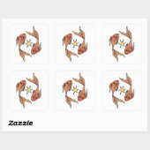Pisces Zodiac Vierkante Sticker (Vel)