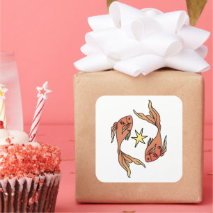 Pisces Zodiac Vierkante Sticker