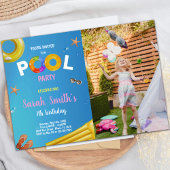 Piscine Bleue Jaune Invitations Anniversaire avec 