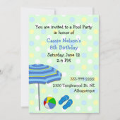 Piscine colorée fête Anniversaire Invitation (Devant)