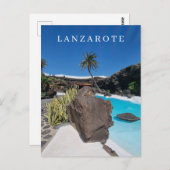 Piscine de Lanzarote et carte postale de palmier (Devant / Derrière)