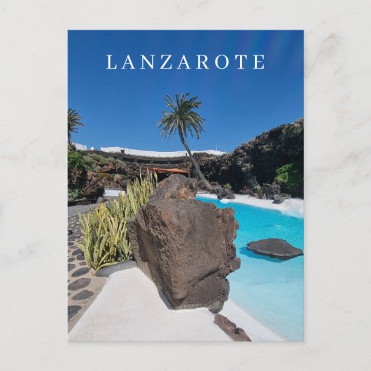 Piscine de Lanzarote et carte postale de palmier (Devant)