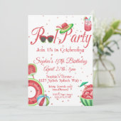 Piscine de pastèque Anniversaire, Invitation (Debout devant)