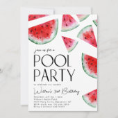 Piscine de pastèque Invitation d'anniversaire (Devant)