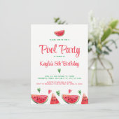 Piscine de pastèque Invitations d'anniversaire (Debout devant)