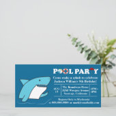 Piscine de requin Fête Anniversaire Invitation (Debout devant)