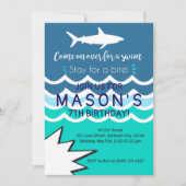 Piscine de requin nage Invitation Garçons été (Devant)