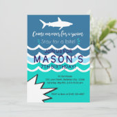 Piscine de requin nage Invitation Garçons été (Debout devant)