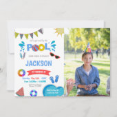 Piscine de soleil et d'eau Invitations d'anniversa (Devant)