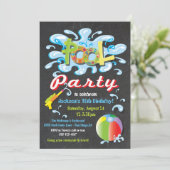 Piscine d'eau fêter les invitations d'anniversaire (Debout devant)