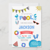 Piscine d'eau solaire Invitations d'anniversaire (Devant)