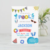 Piscine d'eau solaire Invitations d'anniversaire (Debout devant)