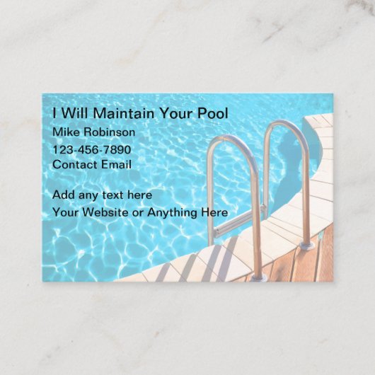Piscine Design Carte de visite unique (Devant)