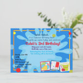 Piscine d'été Fête Anniversaire Invitations (Debout devant)