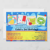 Piscine d'été Fête Anniversaire Invitations (Devant)