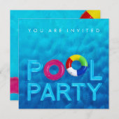 Piscine d'été invitation à la fête (Devant / Derrière)