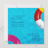 Piscine d'été invitation à la fête (Dos)