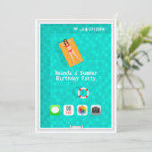 Piscine d'été Invitation de fête d'anniversaire (Debout devant)