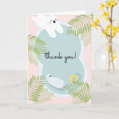 Piscine d'ours polaire Carte de remerciements rose (Fleur jaune)