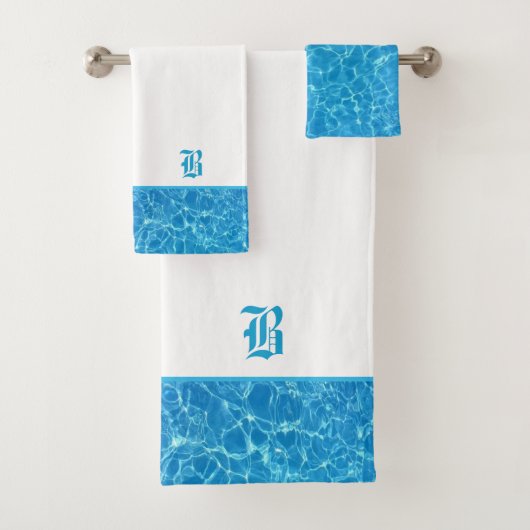 Piscine eau bleu turquoise & calligraphie (En situation)