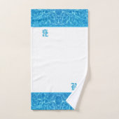 Piscine eau bleu turquoise & calligraphie (Serviette à main)