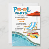 Piscine en bord de piscine Anniversaire Invitation (Devant)